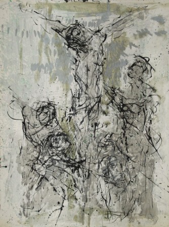 Gerda Lepke, Kreuzigung I, 2010, Öl auf Leinwand, 185 x 145 cm