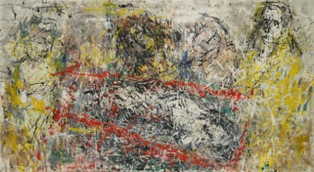 Gerda Lepke, Grablegung II, 2010, Öl auf Leinwand, ca. 100 x 160 cm