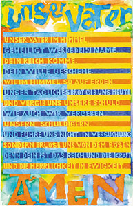 Samuel Buri, Schriftbild zu Mt 6, 2007, 103 x 66 cm, Aquarell auf Papier aus der Zrcher Kunstbibel mit insgesamt 20 Schrift-Bildern